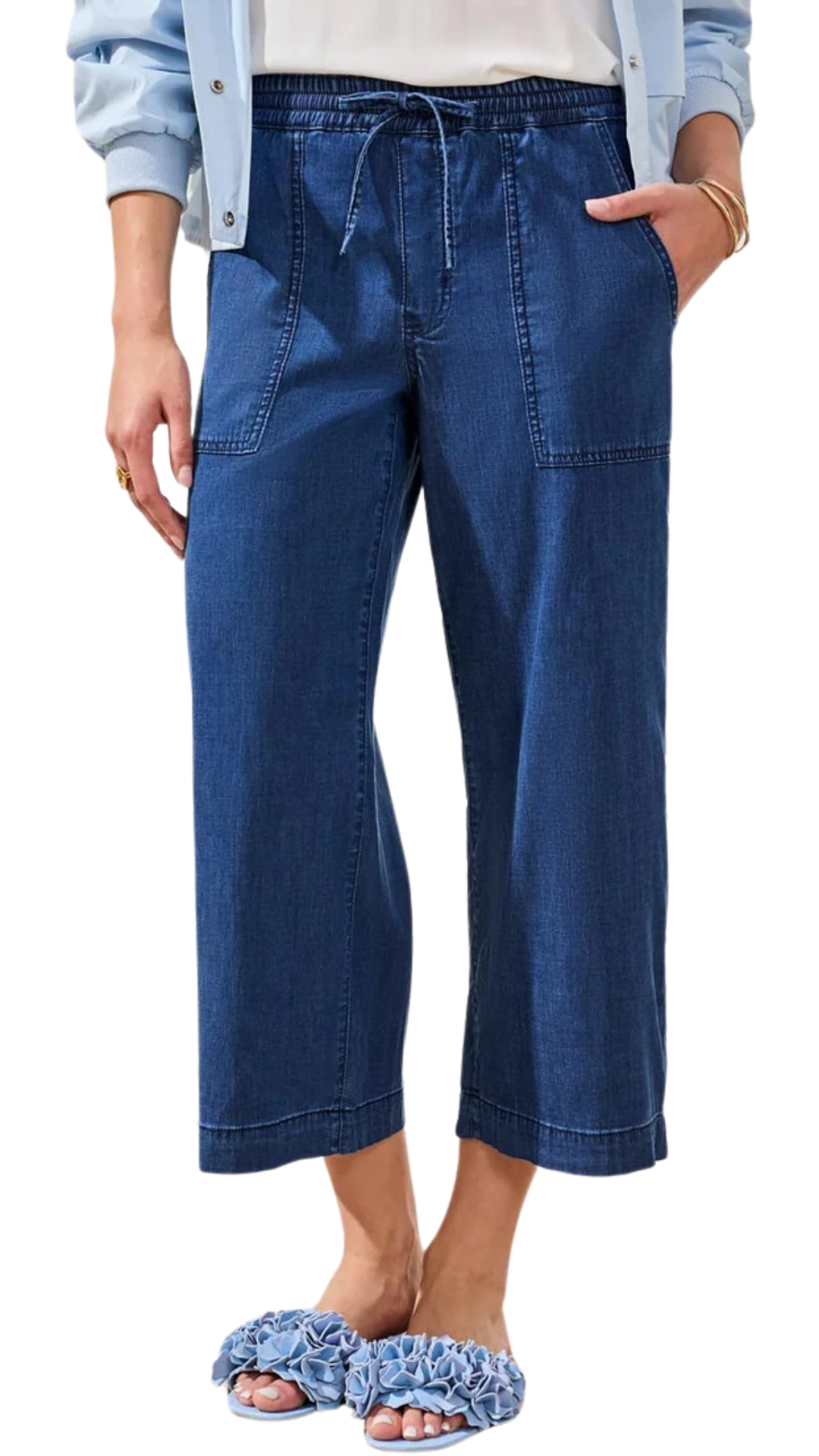 Soft Drape Denim Audrey Wide-Leg Joggers. Style TR6127O-5383