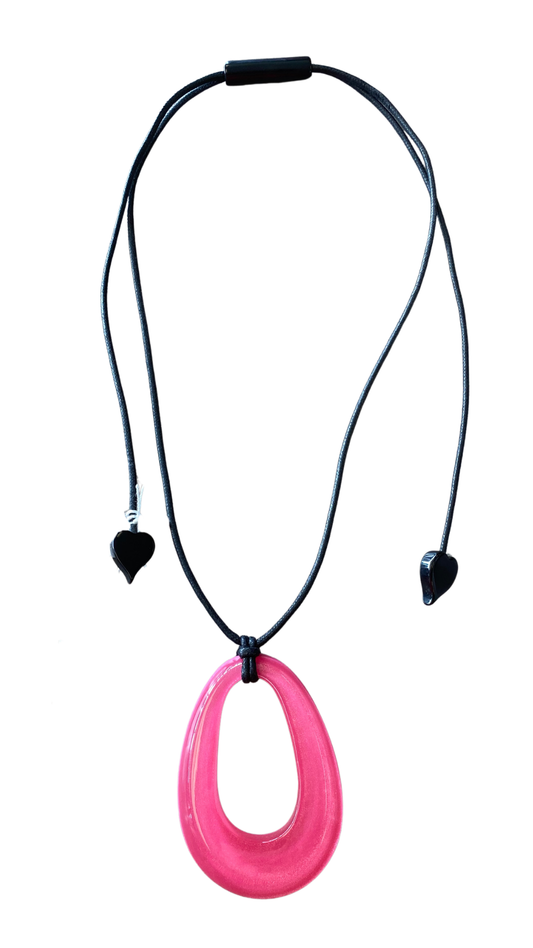 Colourful Statement Collection - Pink Oval Pendant Necklace. Style 40102239017Q00
