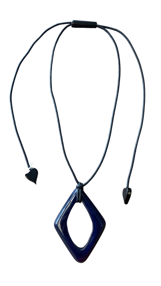 Colourful Statement Collection - Navy Geometric Pendant Necklace. Style 40102269166Q00