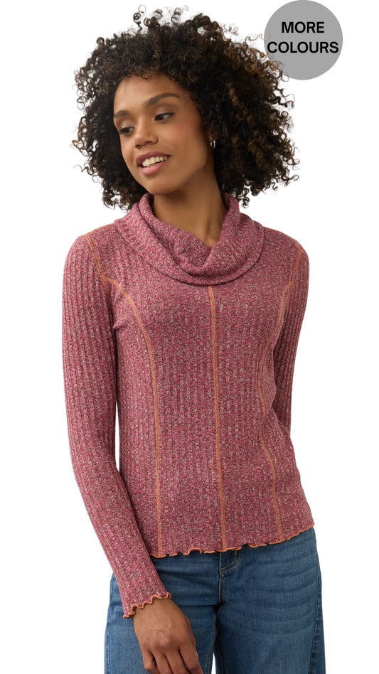 Long Sleeve Cowl Neck Top. Style FD3155135