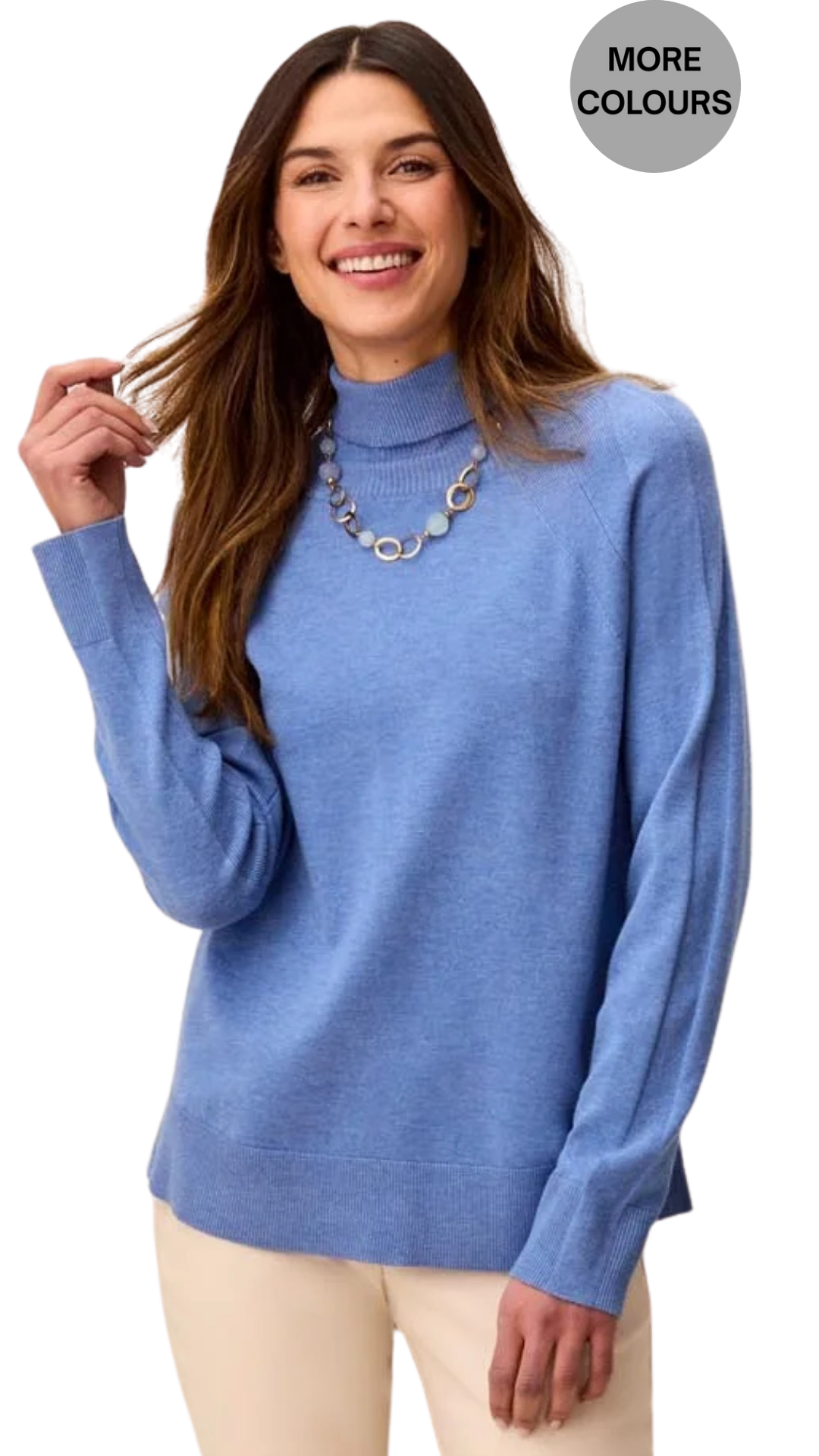 Soft Viscose Blend Long Sleeve Mock Turtleneck Sweater. Style TR3210O-8477