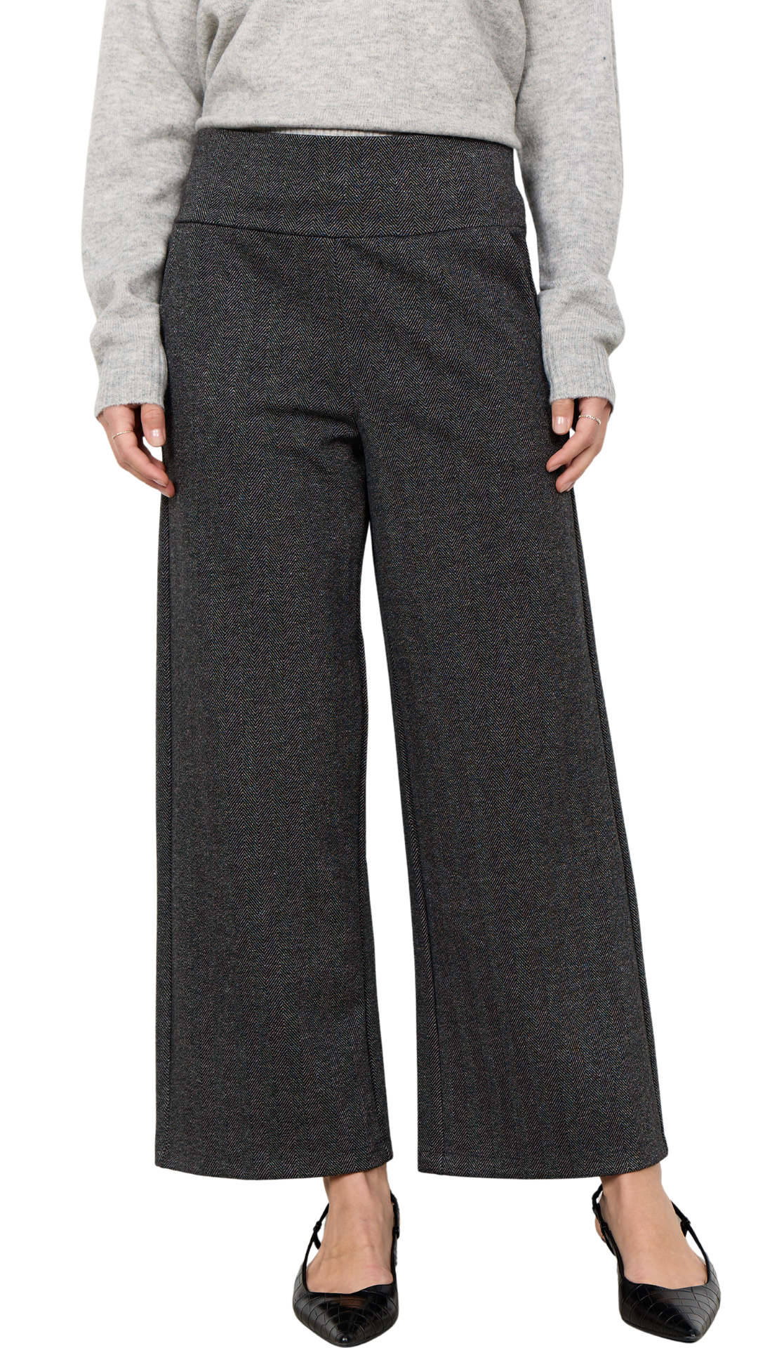 Tweed Wide Leg Pull-On Pant. Style SOYA27814