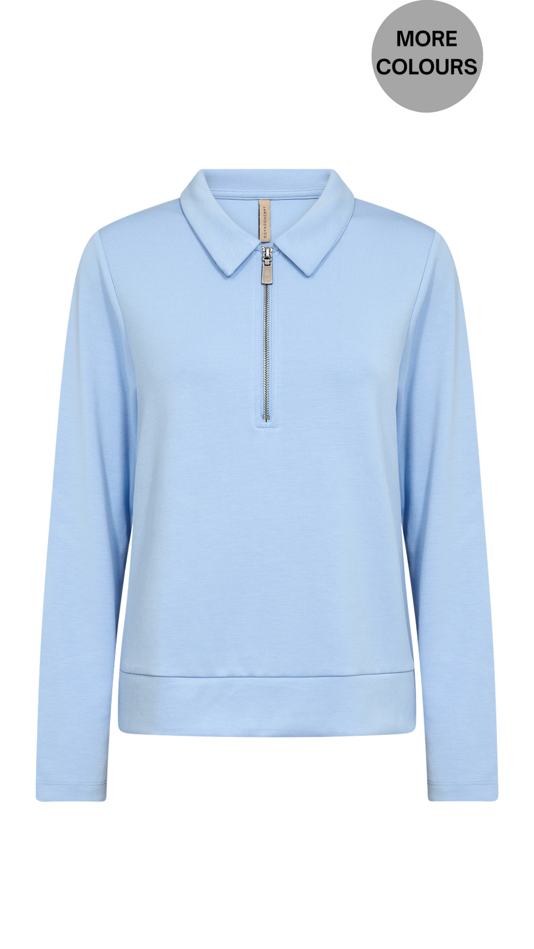 1/3 Zip Collared Long Sleeve Top. Style SOYA27764
