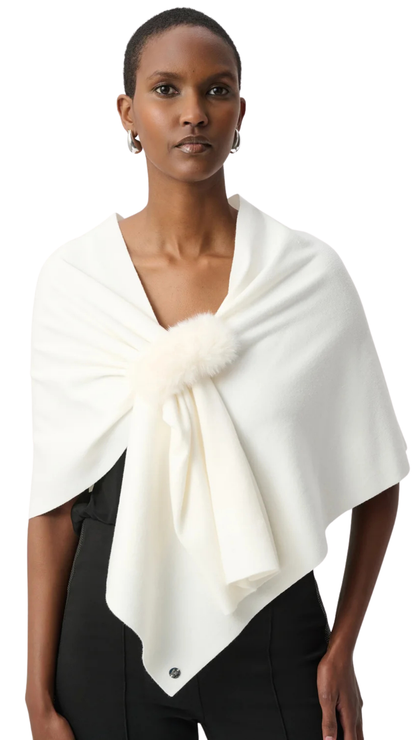 Draped Faux Fur Closure Cover-Up. Style JR264953
