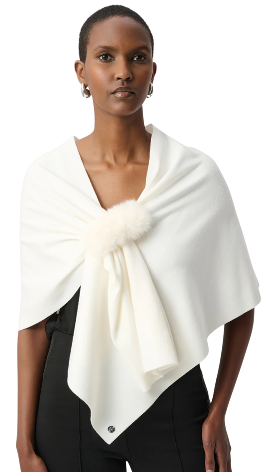 Draped Faux Fur Closure Cover-Up. Style JR264953