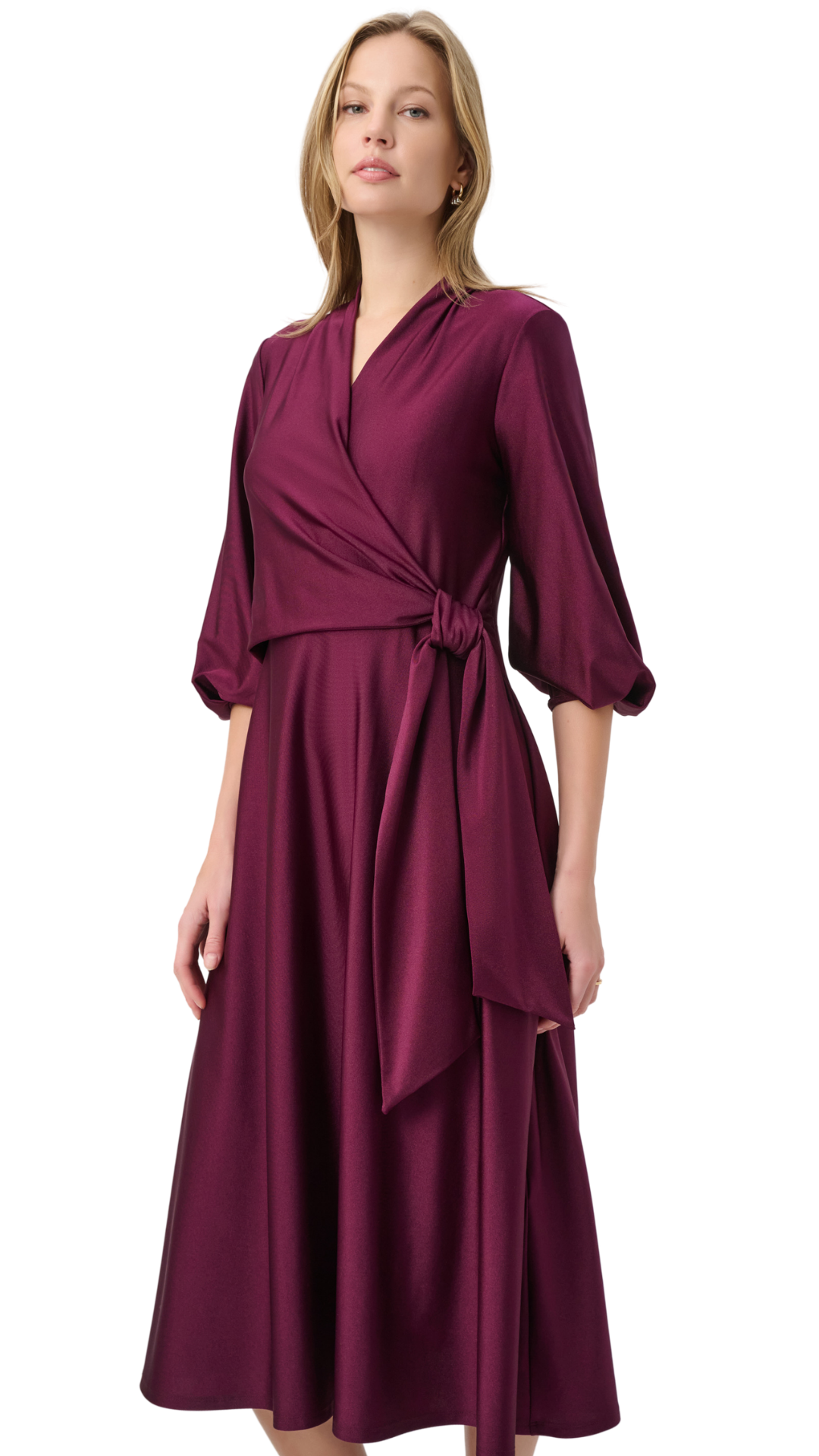 Flowy Wrap Style Midi Length Dress. Style JR264070