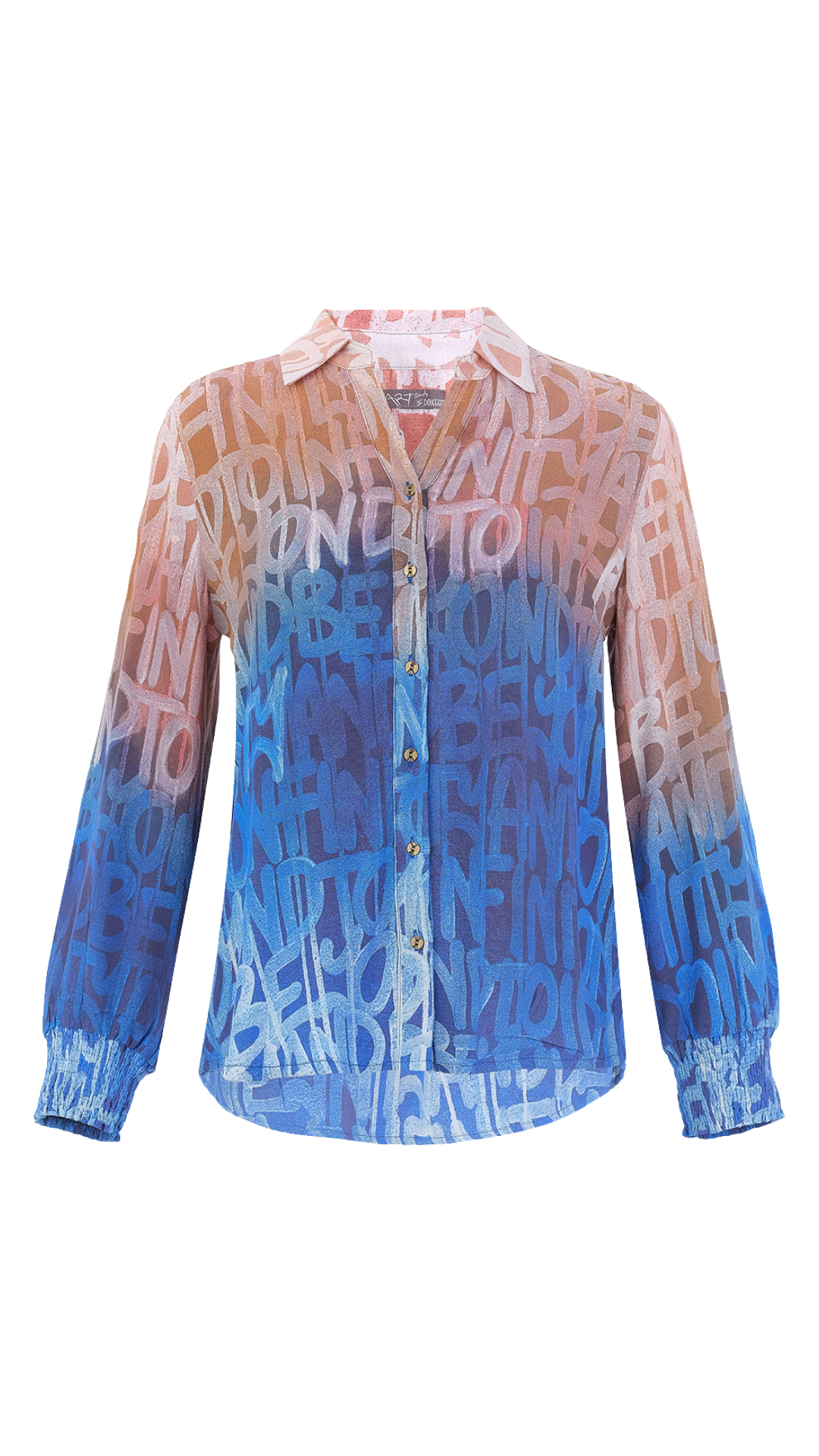 "To Infinity And Beyond" Artist Print Button Front Blouse. Style DOLC76624