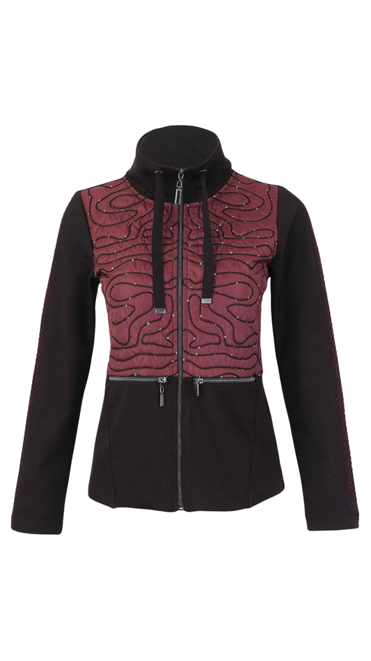 Quilted Front Swirl & Sequin Design Jacket. Style DOLC76144