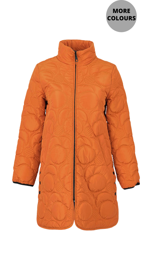 Quilted Zip Front Mandarin Collar Jacket. Style DOLC76805