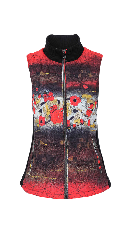 "Ramo De Nubes Rojas" Artist Print Zip Front Vest. Style DOLC76846