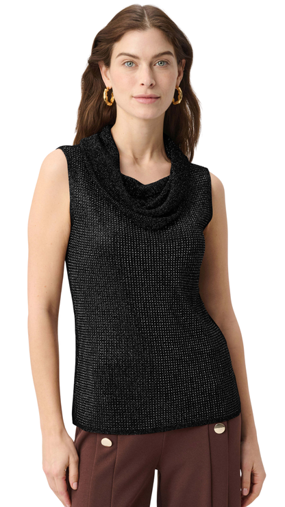 Cowl Neck All-Over Rhinestones Sleeveless Top. Style JR264929