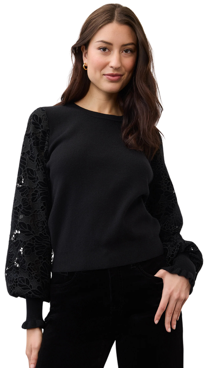Velvet Cutout Sleeves Sweater. Style FD10015203