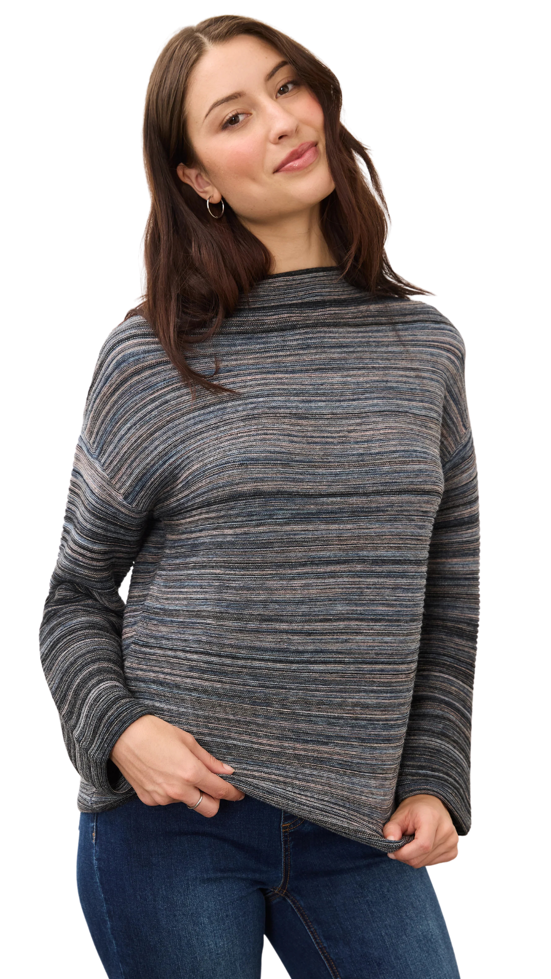 Boat Neckline Long Sleeve Vertical Sleeve Sweater. Style FD1215888