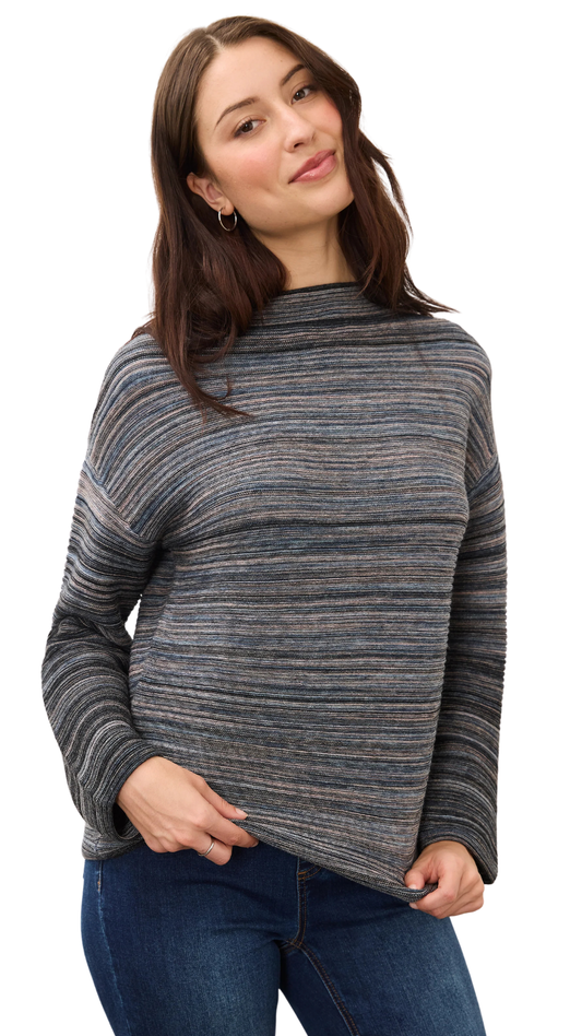 Boat Neckline Long Sleeve Vertical Sleeve Sweater. Style FD1215888