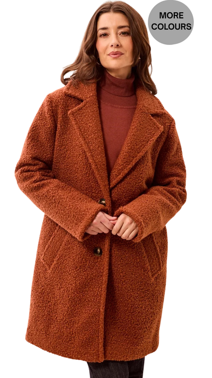Boucle Button-Front Coat. Style TR3173O-8513