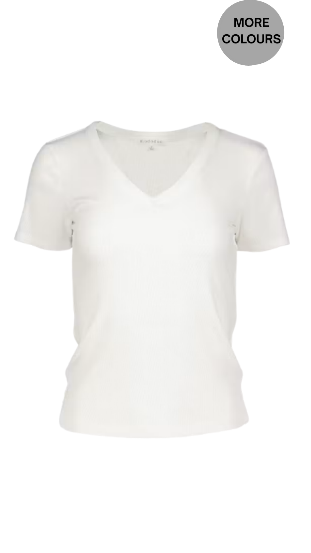 Short Sleeve V-Neck Ribbed Top. Style MO44G-A7504