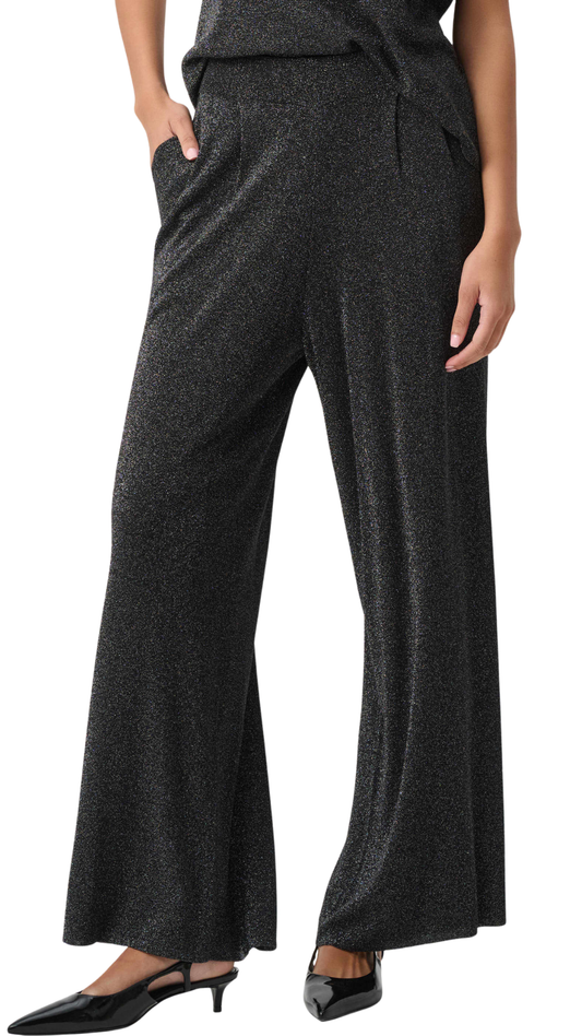 Lurex Shimmer Sweater Wide-Leg Pants. Style JR264942