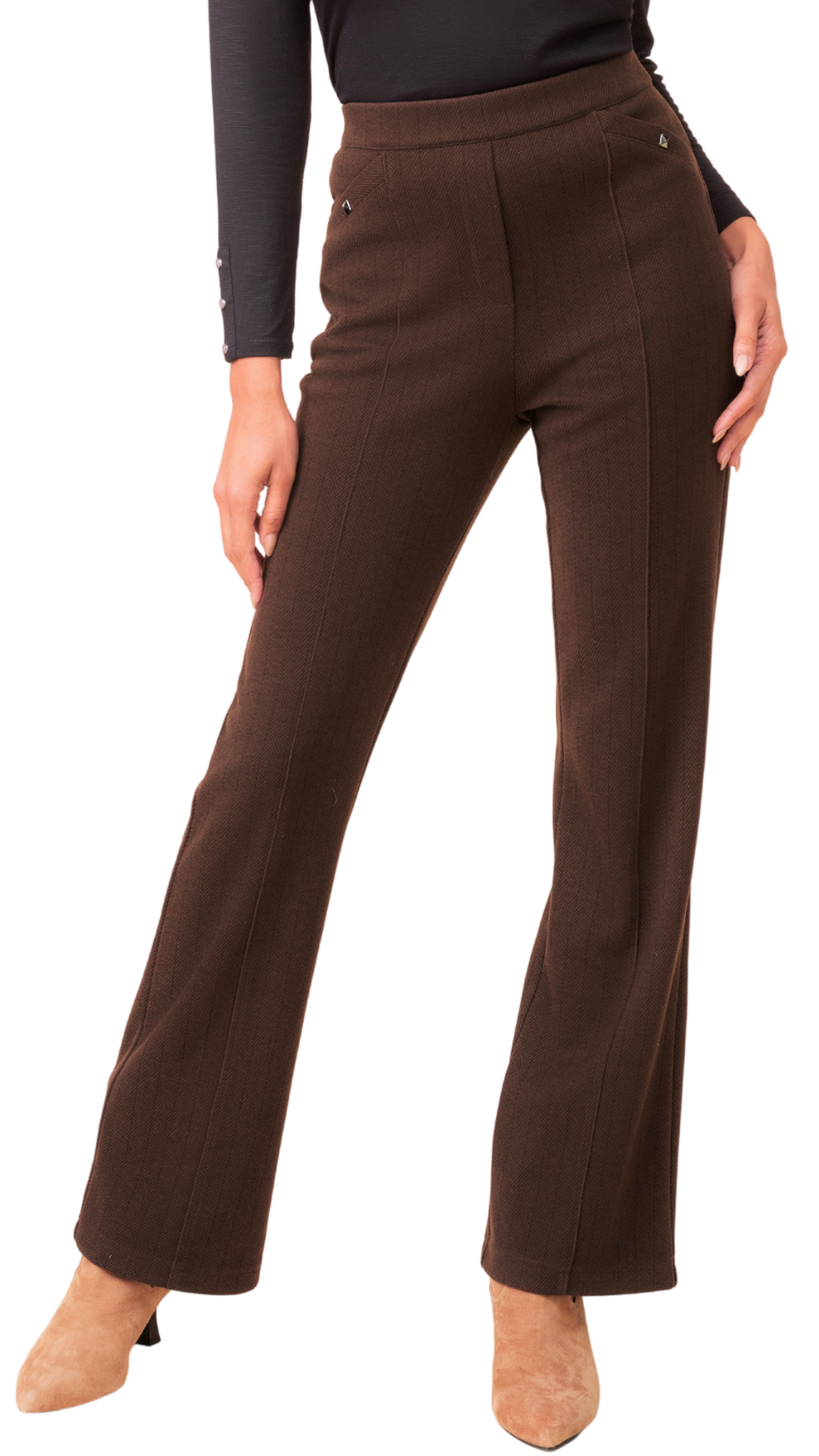 Herringbone Print Thick Pull-On Pant. Style ALSA48162
