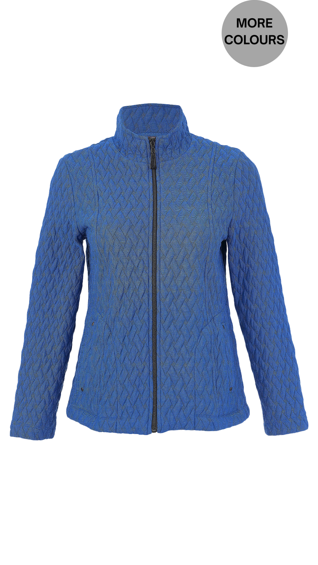 Zip Front Stand Collar Textured Fabric Jacket. Style DOLC76192