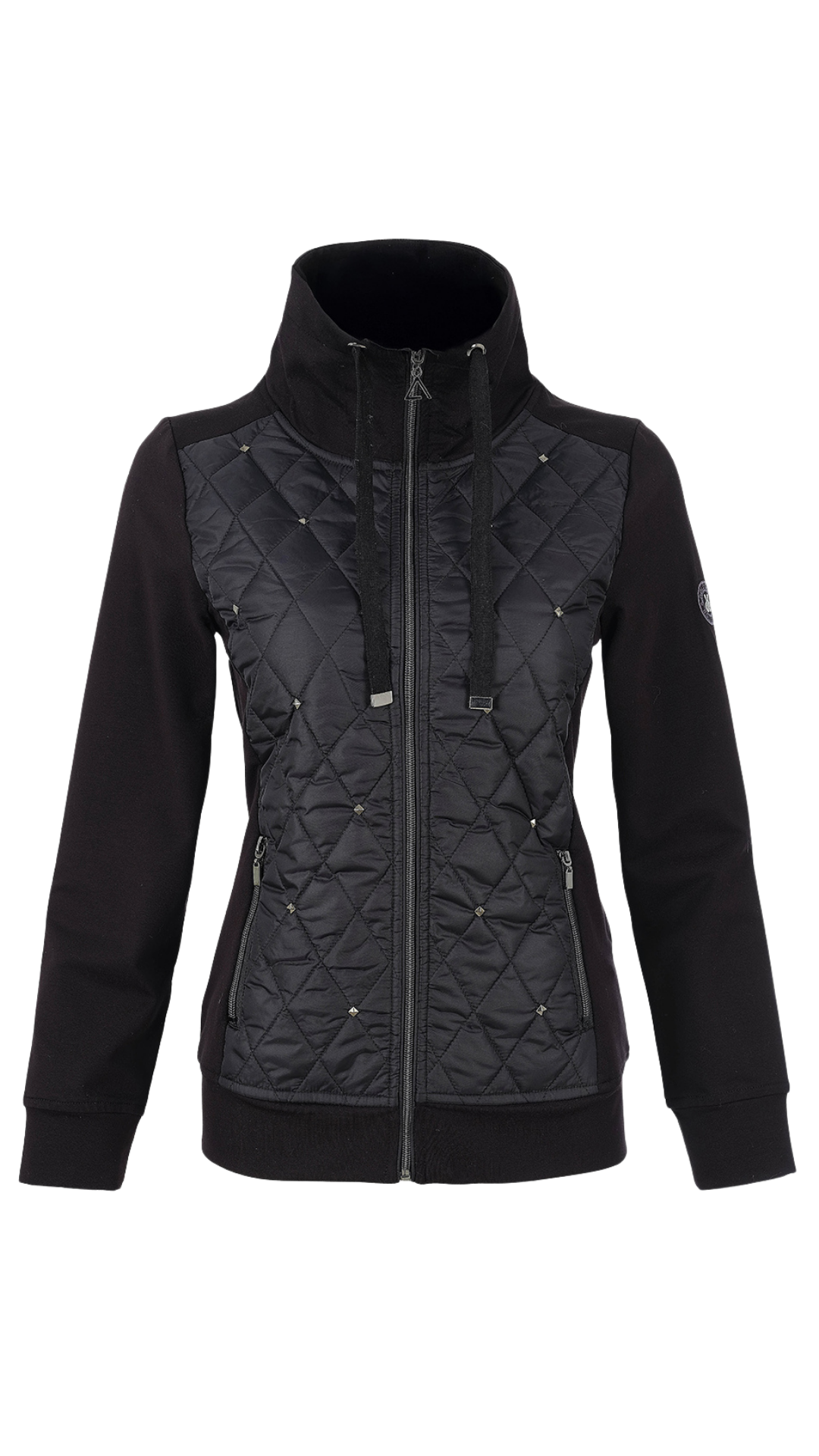 Zip Closure Quilted Front with Embellishments Jacket. Style DOLC76213