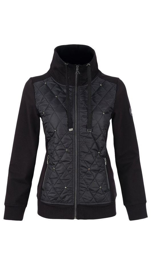 Zip Closure Quilted Front with Embellishments Jacket. Style DOLC76213