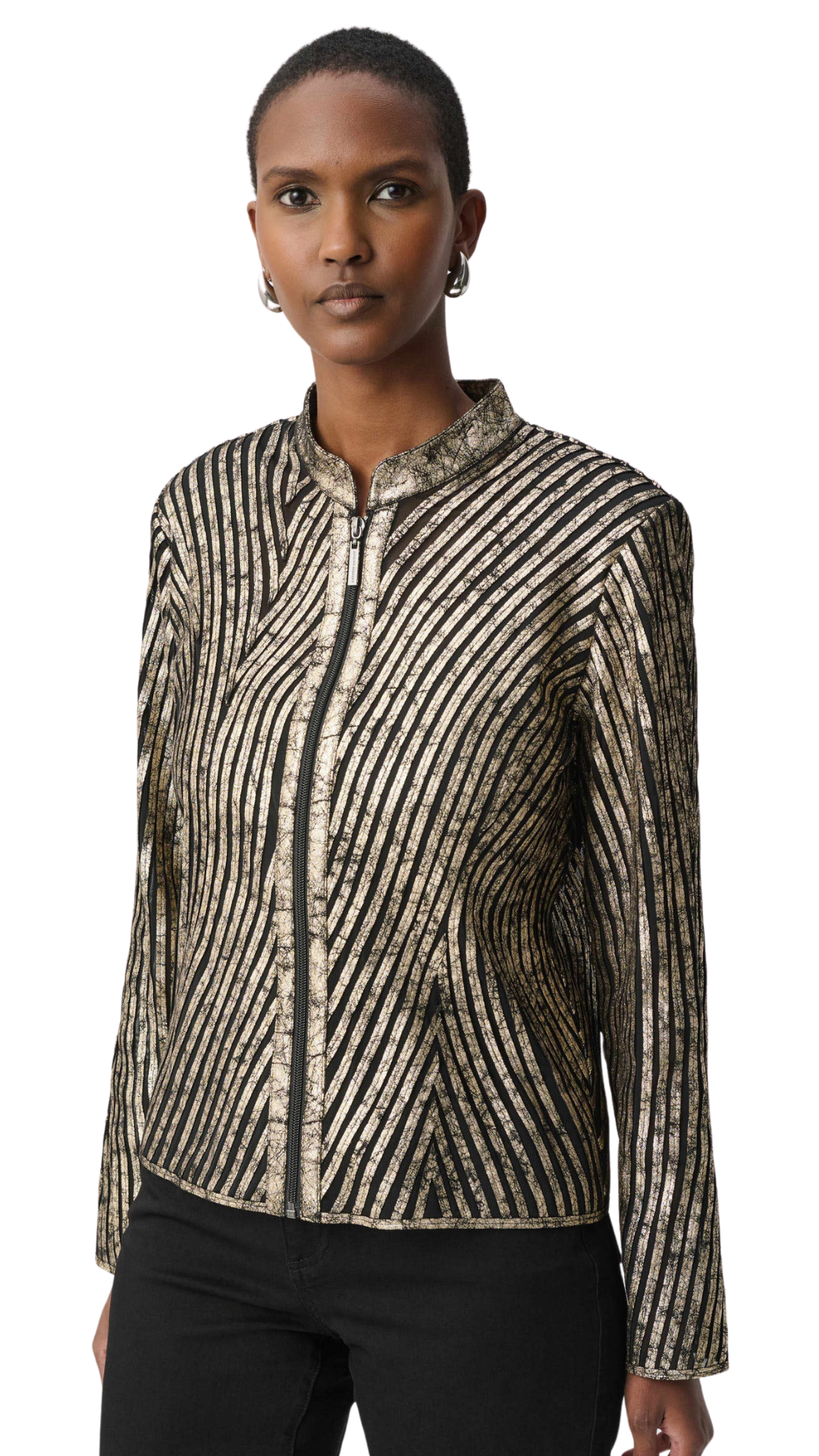 Metallic Soutache Fitted Jacket. Style JR264908