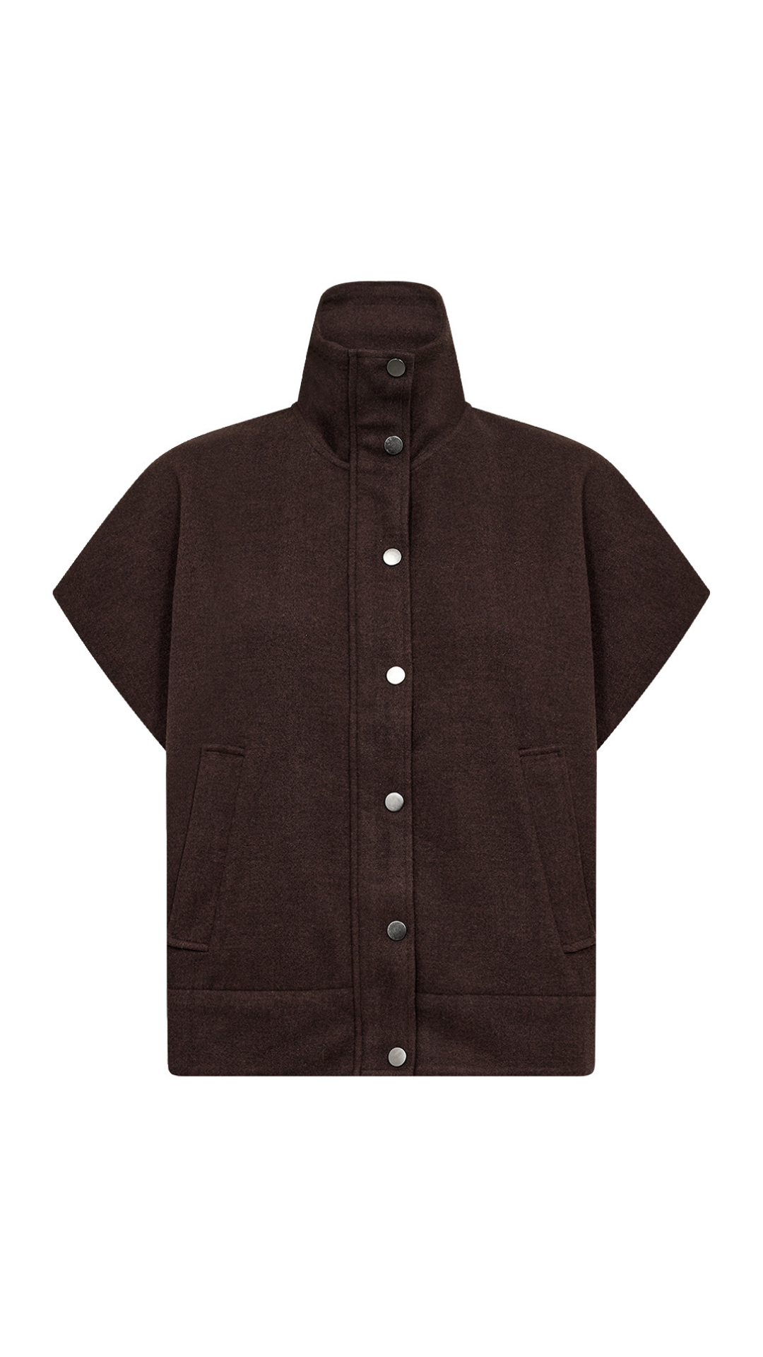 Mock Neck Button Placket Cropped Vest. Style SOYA27820