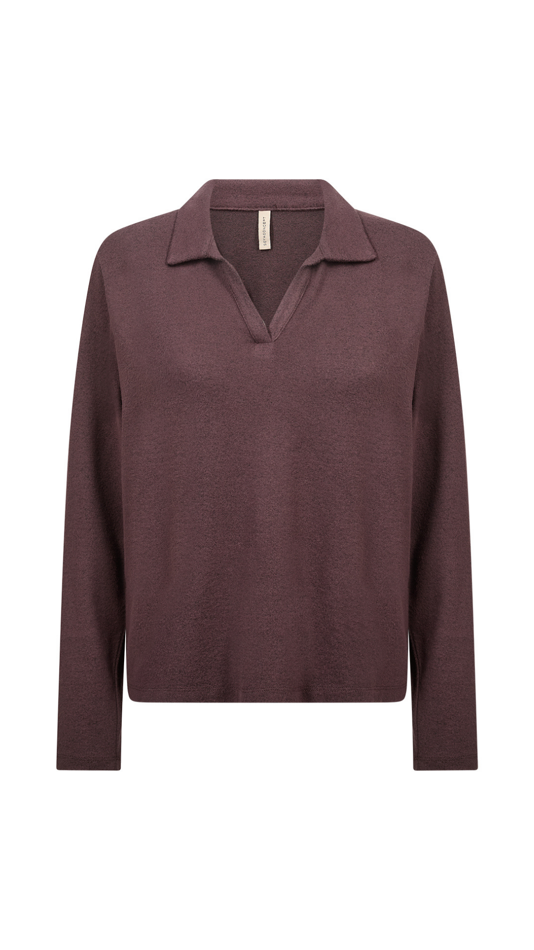 Collar Soft & Stretchy Long Sleeve Top. Style SOYA27829