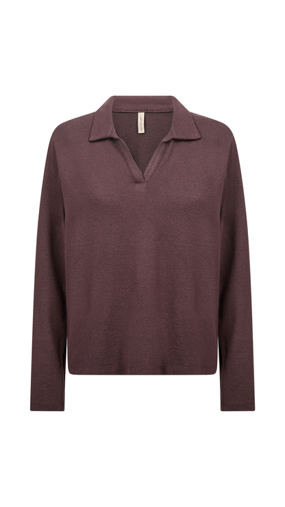 Collar Soft & Stretchy Long Sleeve Top. Style SOYA27829