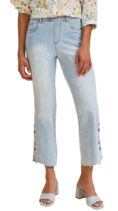 Pull-On Boot Crop Statement Buttons Jean. Style FD2989669