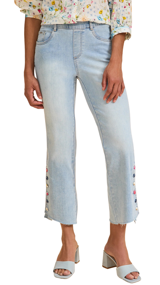 Pull-On Boot Crop Statement Buttons Jean. Style FD2989669