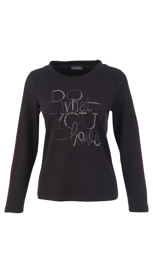 "Do What You Love" Rhinestone Quote Top. Style DOLC76140