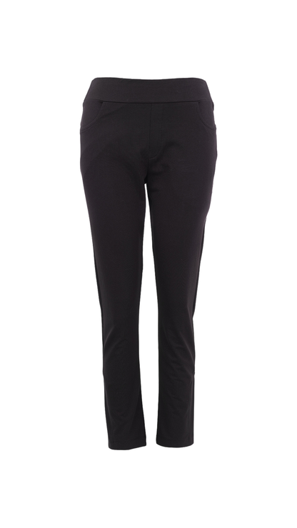 Pull-On Straight Leg Basic Black Pant. Style DOLC76212