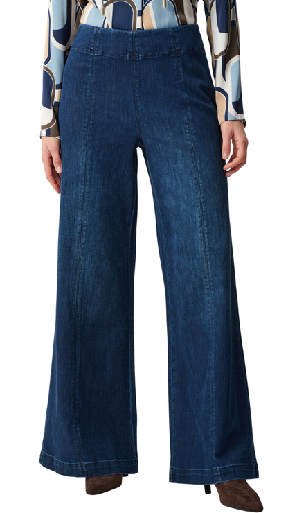 Featherweave Denim Palazzo High-Rise Pull-On Jeans. Style JR263901
