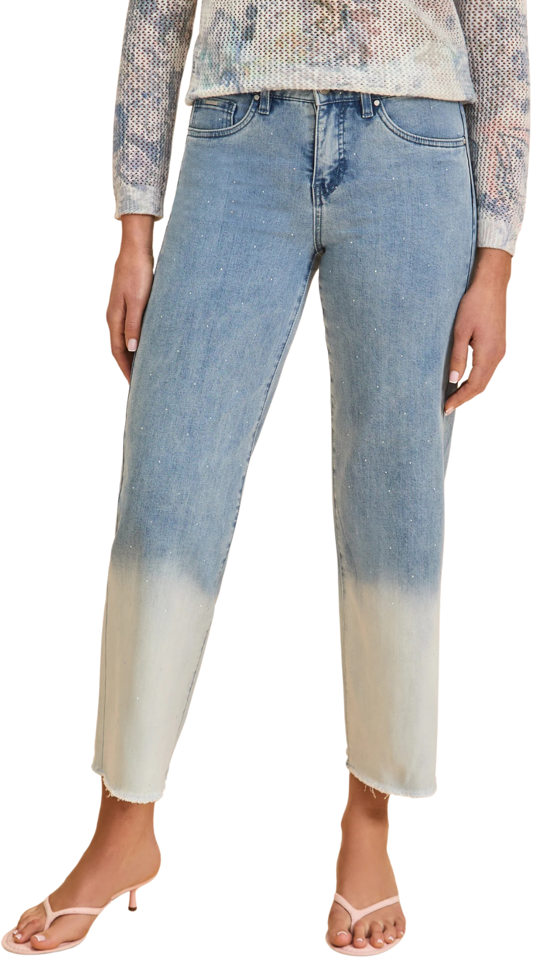 Christina Wide Leg Ankle Length Ombre & Rhinestones Pant. Style FD5198779