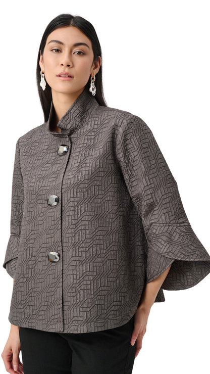 Geometric Jacquard Trapeze Jacket. Style JR263152
