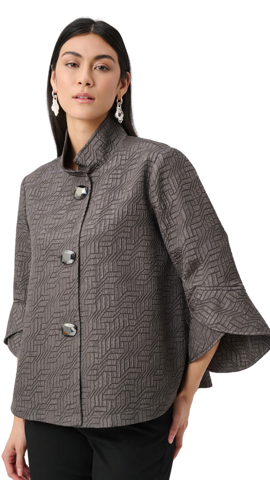 Geometric Jacquard Trapeze Jacket. Style JR263152