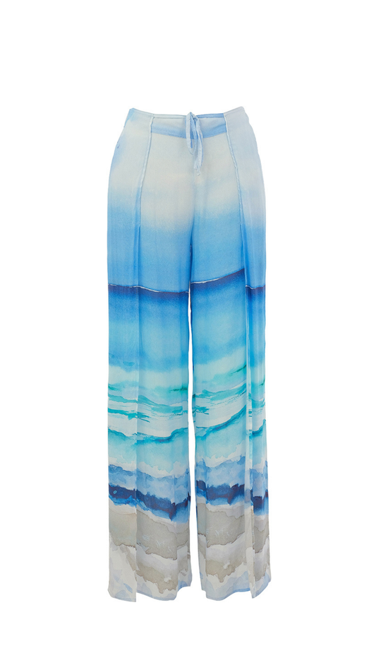 "Seascape 1" Artist Print Pull-On Pants. Style DOLC26815