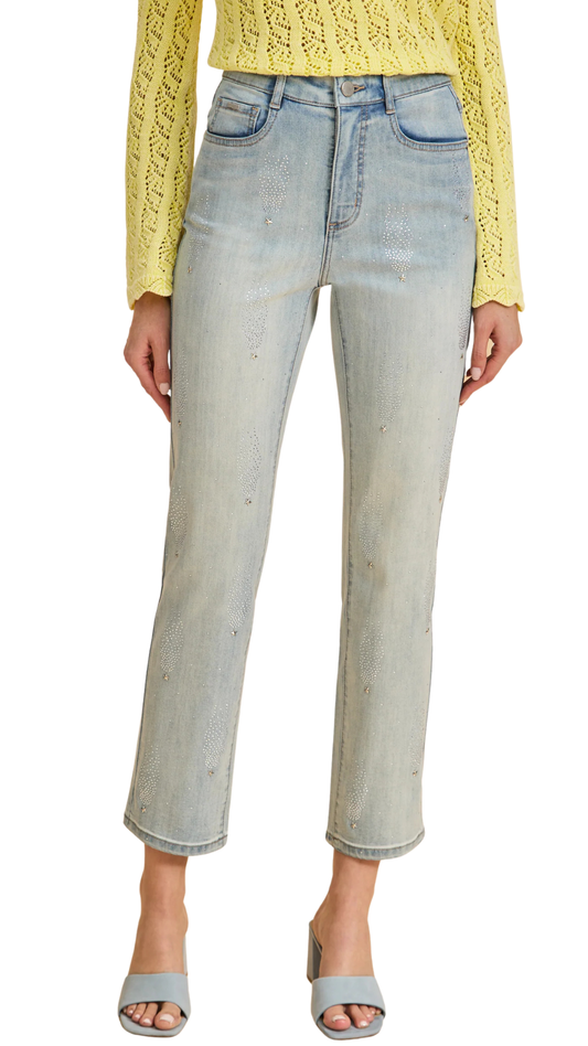 Suzanne Fit Shooting Star Rhinestone Detail Jeans. Style FD6788779