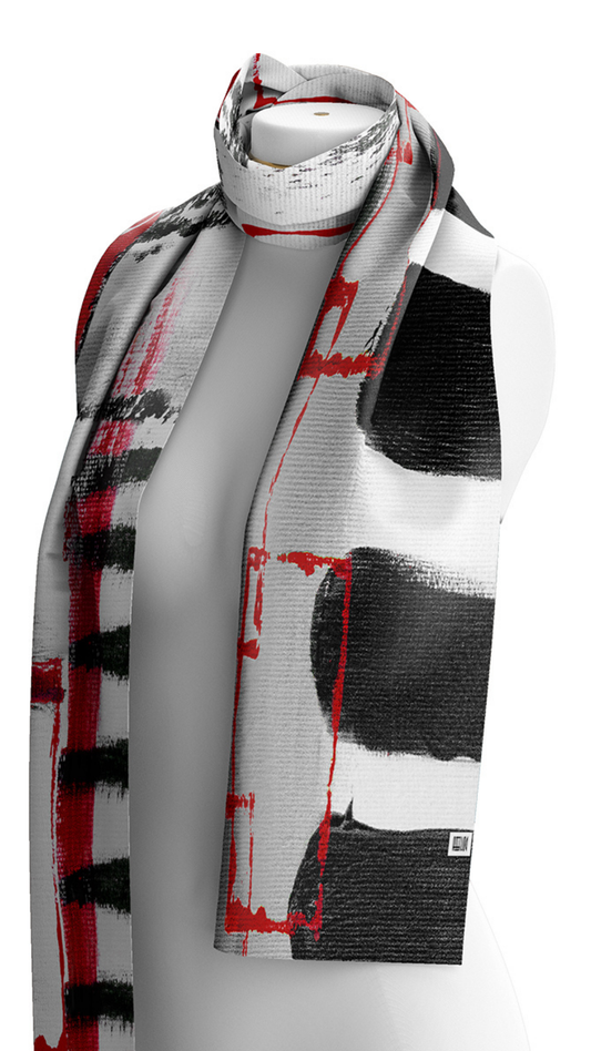"Geo Stripes" Artist Print Scarf. Style DOLC76909