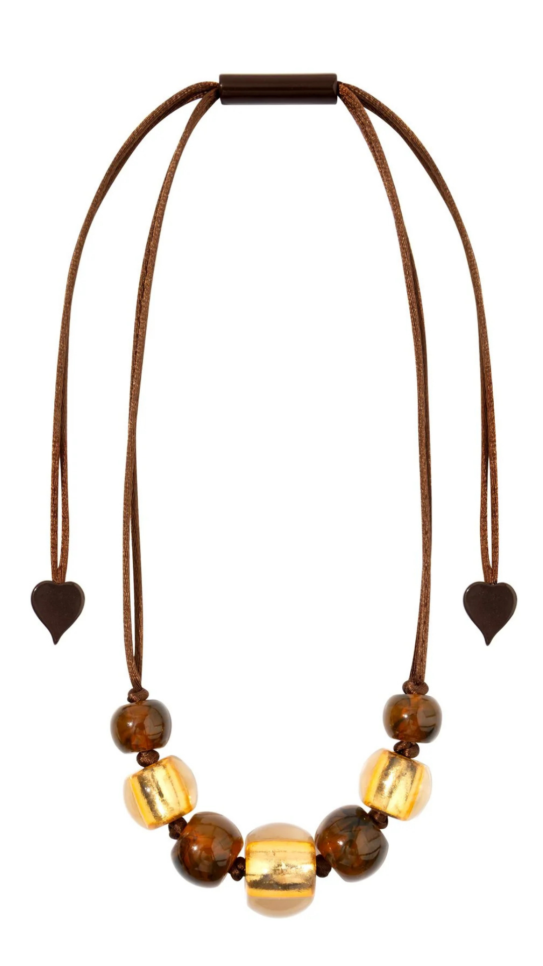 Radiance 7 Bead Collection - Gold & Tigers Eye Resin Beads Necklace. Style 8000101GFTRQ07