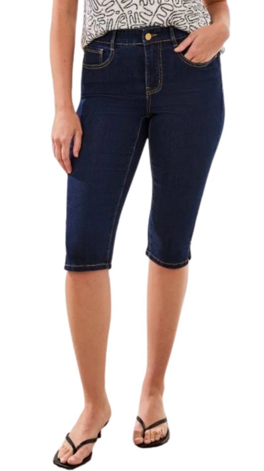Sophia Stretch Curvy Slim Denim Capri. Style TR6183O-2020