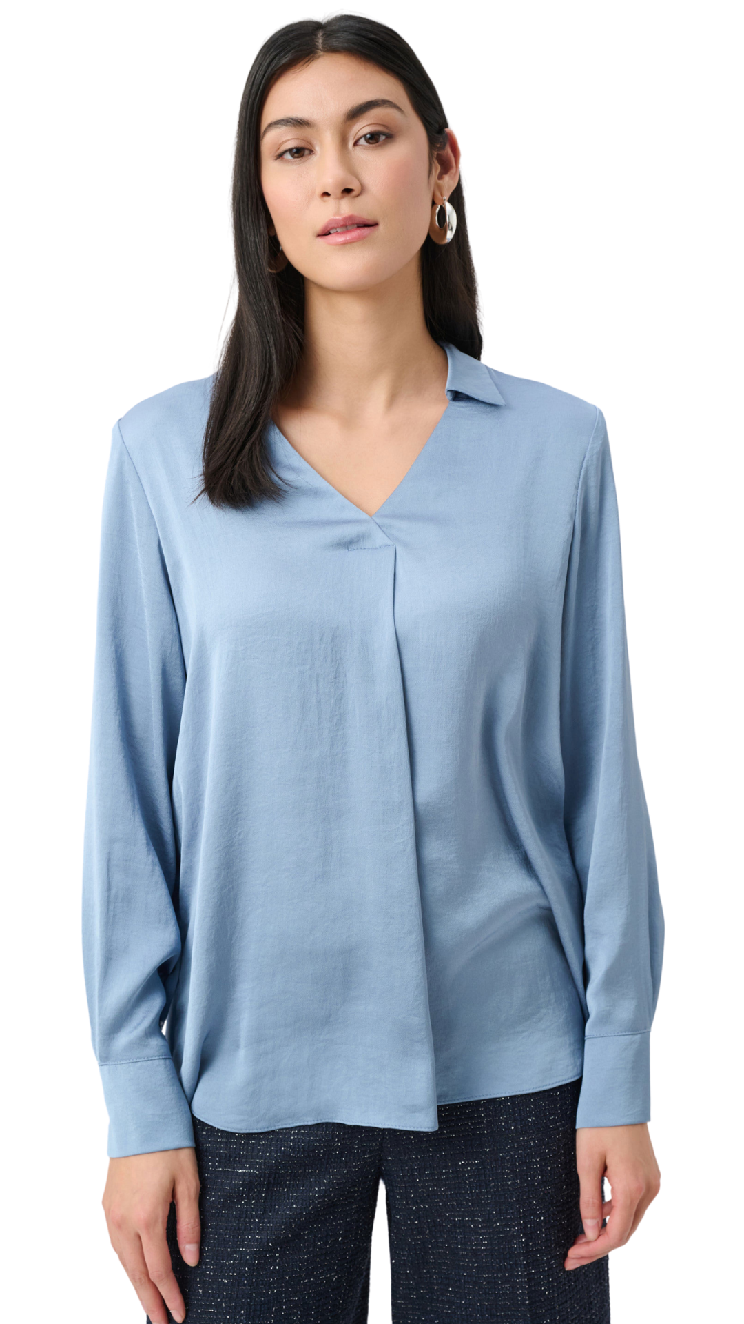 Recycled Satin Shirt-Collar Tunic. Style JR263025