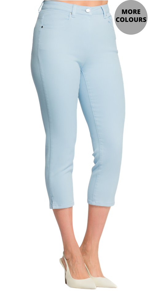 Jean Style Soft & Stretchy Solid Colour Capri. Style EW36020