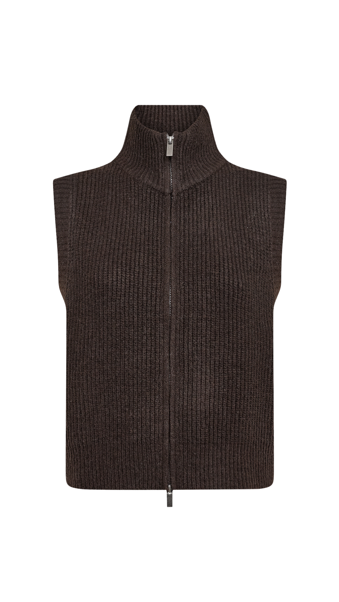Mock Neck Zip Front Sleeveless Vest. Style SOYA51516