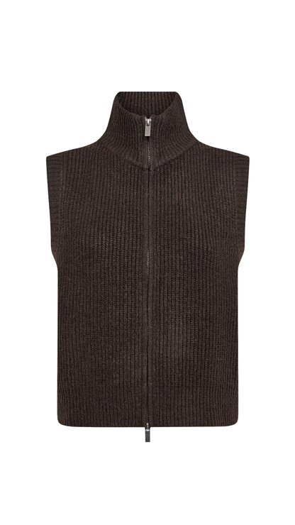 Mock Neck Zip Front Sleeveless Vest. Style SOYA51516