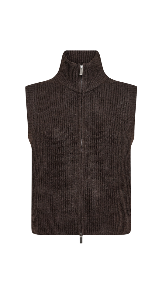 Mock Neck Zip Front Sleeveless Vest. Style SOYA51516
