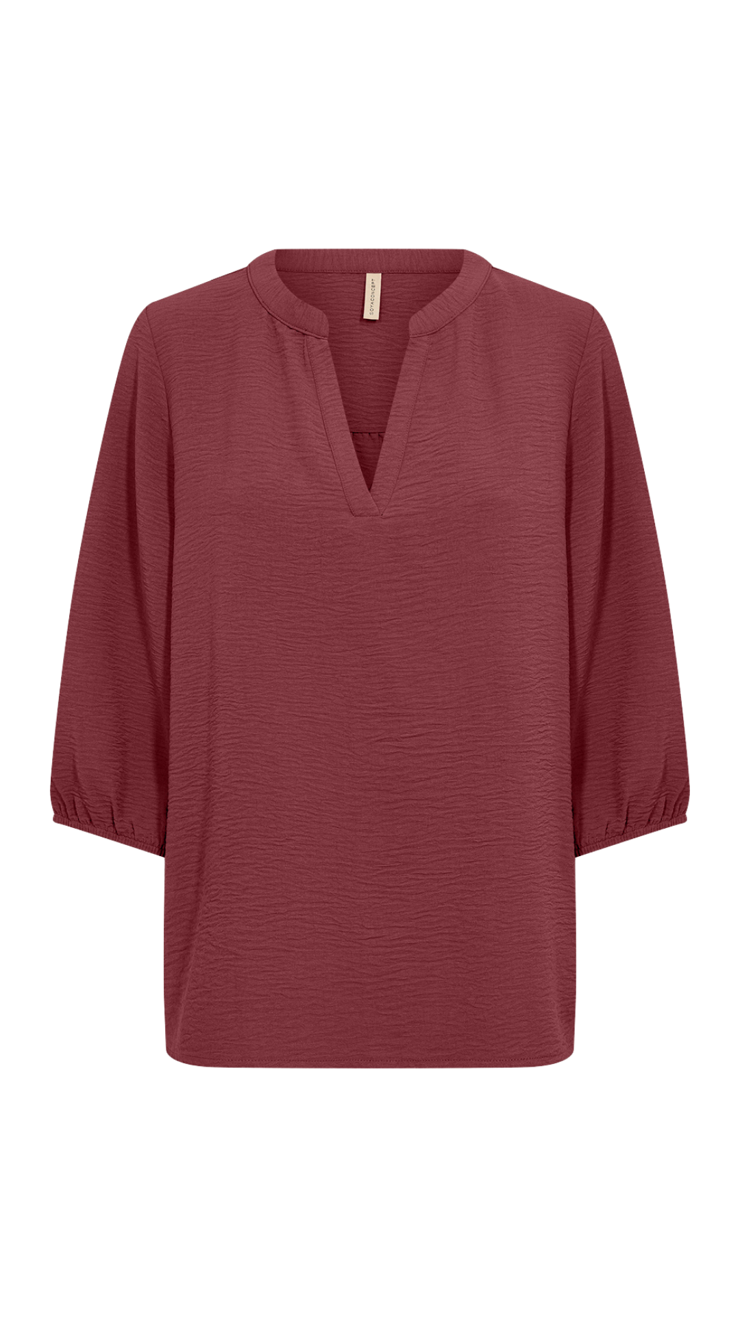 Notch Neckline Balloon Sleeve Blouse. Style SOYA41909