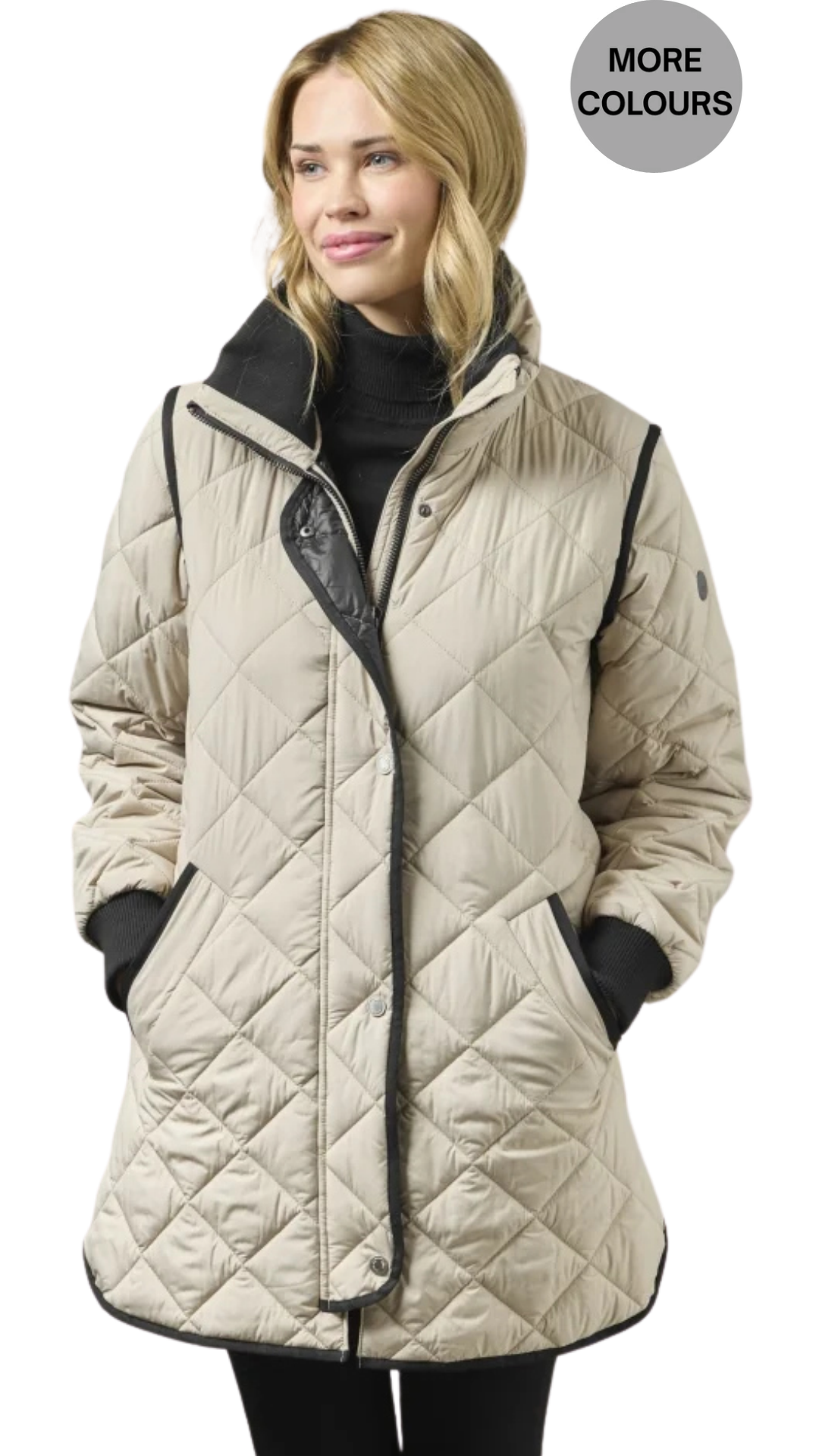 Double Collar Side Zipper Quilted Lightweight Puffer Jacket. Style JUN2467