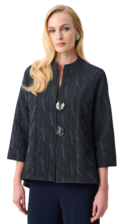 Signature Foil-Textured Jacquard Trapeze Jacket. Style JR263725